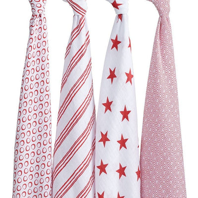 Aden and Anais - Classic Swaddles - RED (4 Pack) - swaddle - Aden and Anais - Afterpay - Zippay Carry Them Close