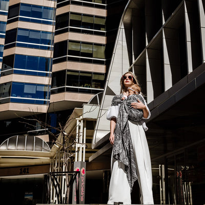 Fidella Ring Sling - Dancing Leaves - Black & White