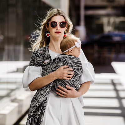 Fidella Ring Sling - Dancing Leaves - Black & White