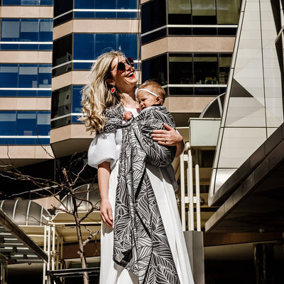 Fidella Ring Sling - Dancing Leaves - Black & White