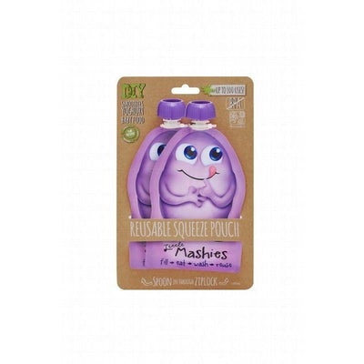Little Mashies - Reusable Food Pouches 2PK (Purple) - Feeding - Little Mashies - Afterpay - Zippay Carry Them Close