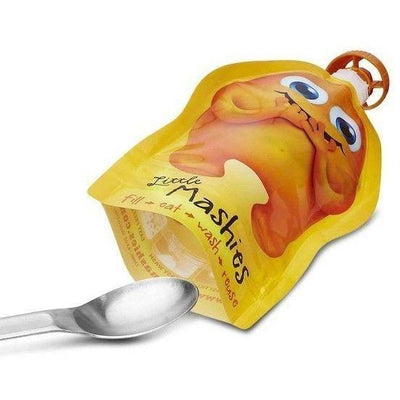 Little Mashies - Reusable Food Pouches 2PK (Orange) - Feeding - Little Mashies - Afterpay - Zippay Carry Them Close