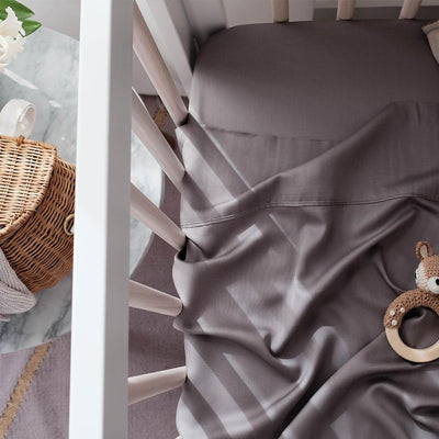 Mulberry Threads - Organic Bamboo Cot Sheets - Steel