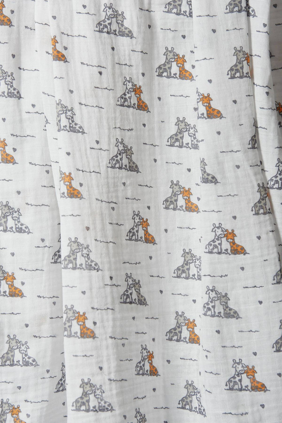 The Little Linen Company - Cotton Muslin Baby Swaddle - Giraffe Friends