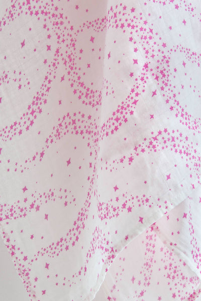 The Little Linen Company - Cotton Muslin Baby Swaddle - Starlight Pink