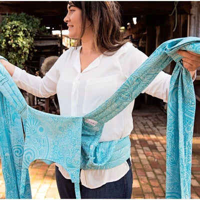 Fidella Fly Tai - MeiTai babycarrier Limited Edition - Masala Scuba Blue (Toddler Size) - Meh Dai - Fidella - Afterpay - Zippay Carry Them Close