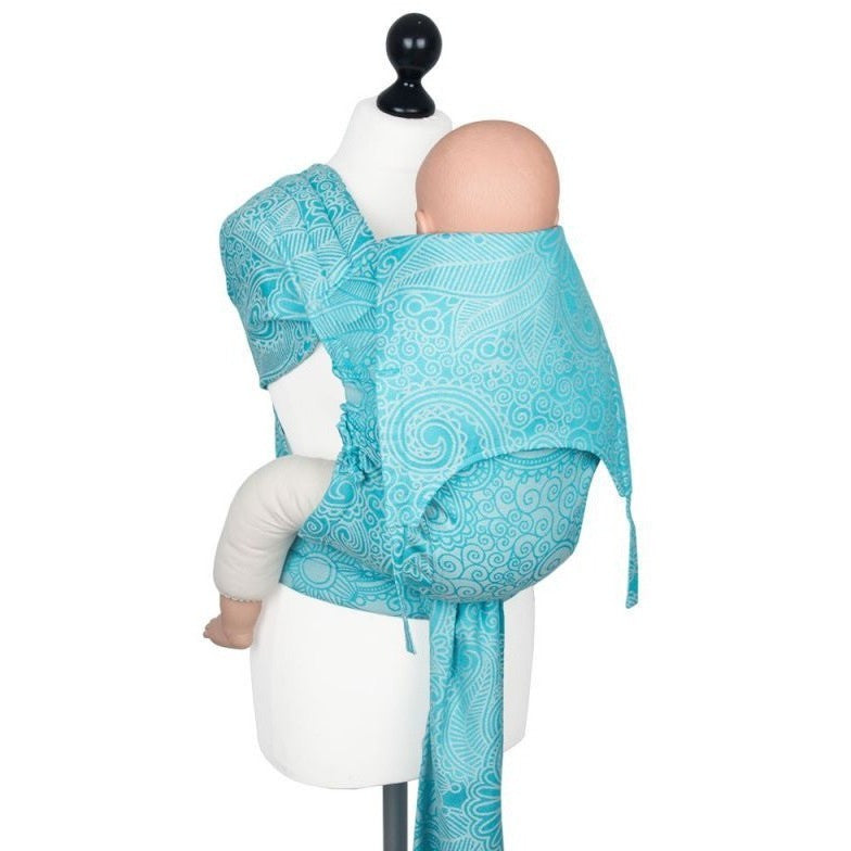 Fidella Fly Tai - MeiTai babycarrier Limited Edition - Masala Scuba Blue (Toddler Size) - Meh Dai - Fidella - Afterpay - Zippay Carry Them Close