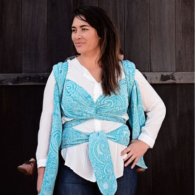 Fidella Fly Tai - MeiTai babycarrier Limited Edition - Masala Scuba Blue (Toddler Size) - Meh Dai - Fidella - Afterpay - Zippay Carry Them Close