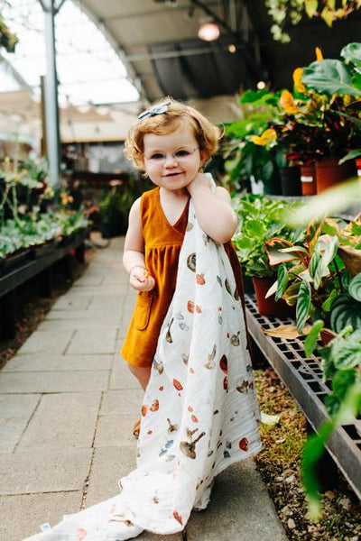 Little Unicorn - Cotton Muslin Baby Swaddle - Mushroom