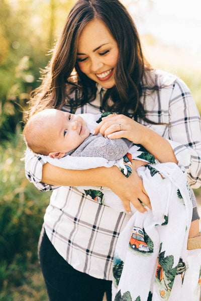 Little Unicorn - Cotton Muslin Baby Swaddle - Happy Camper