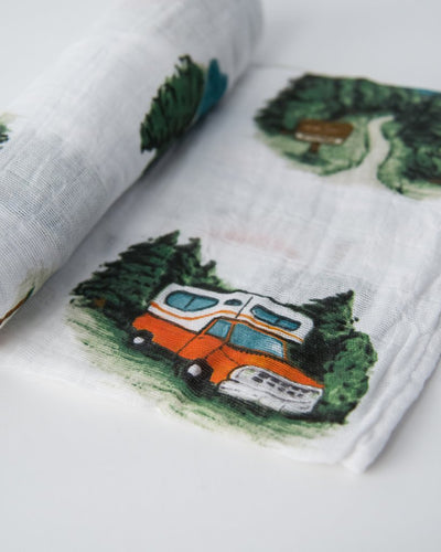Little Unicorn - Cotton Muslin Baby Swaddle - Happy Camper