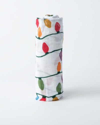 Little Unicorn - Cotton Muslin Baby Swaddle - Christmas Bulbs
