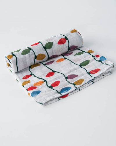 Little Unicorn - Cotton Muslin Baby Swaddle - Christmas Bulbs
