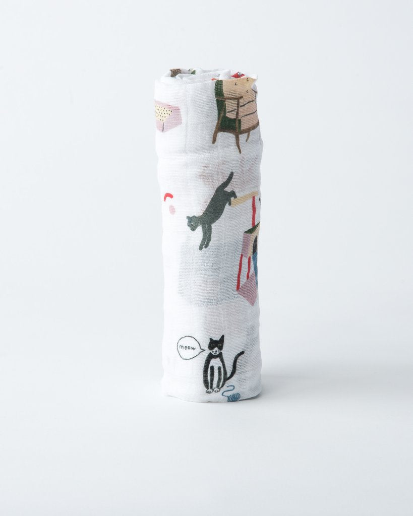 Little Unicorn - Cotton Muslin Baby Swaddle - Meow