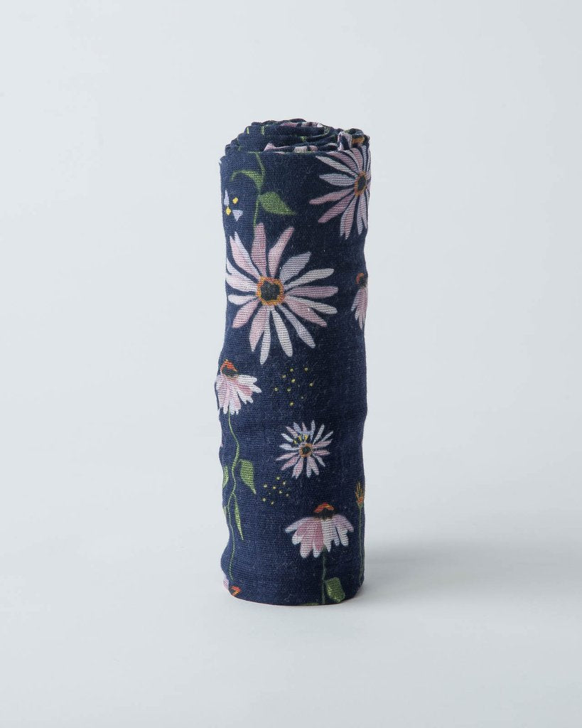 Little Unicorn - Cotton Muslin Baby Swaddle - Dark Coneflower