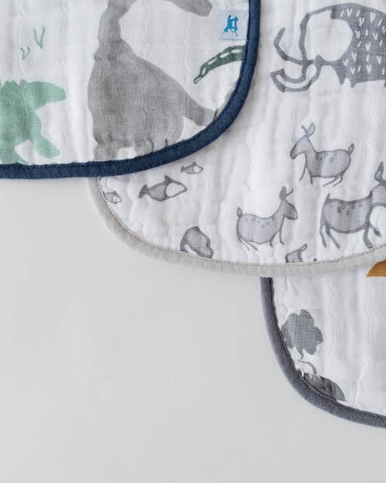 Little Unicorn - Snap Bib 3 Set - Dino Friends