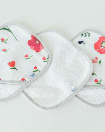 Little Unicorn - Wash Cloth Set (3pk) - Summer Poppy