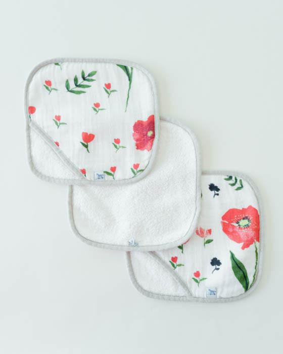 Little Unicorn - Wash Cloth Set (3pk) - Summer Poppy