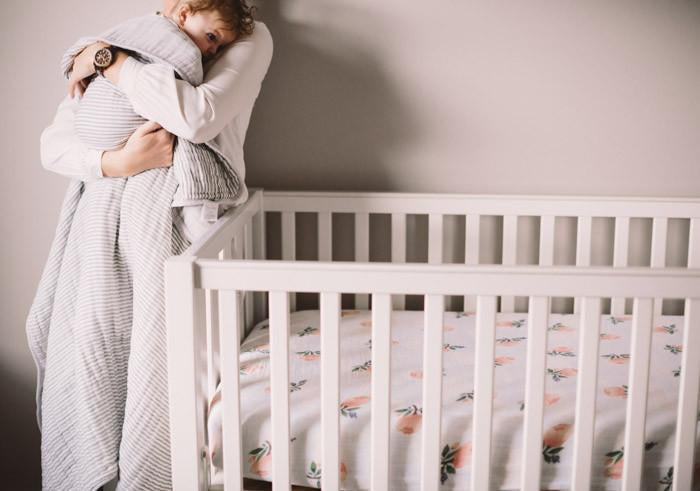 Little Unicorn - Cotton Muslin Cot Sheet - Watercolour Rose