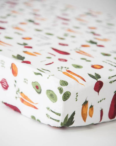 Little Unicorn - Cotton Muslin Cot Sheet - Farmers Market