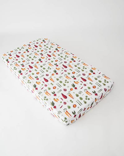 Little Unicorn - Cotton Muslin Cot Sheet - Farmers Market