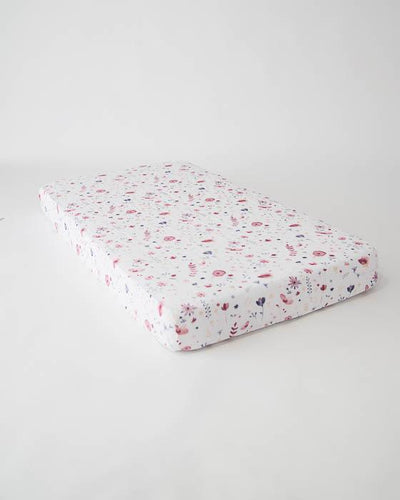 Little Unicorn - Cotton Muslin Cot Sheet - Fairy Garden