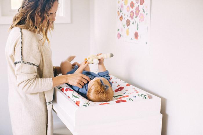 Little Unicorn - Changing Pad Cover - Summer Poppy