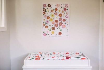 Little Unicorn - Changing Pad Cover - Summer Poppy