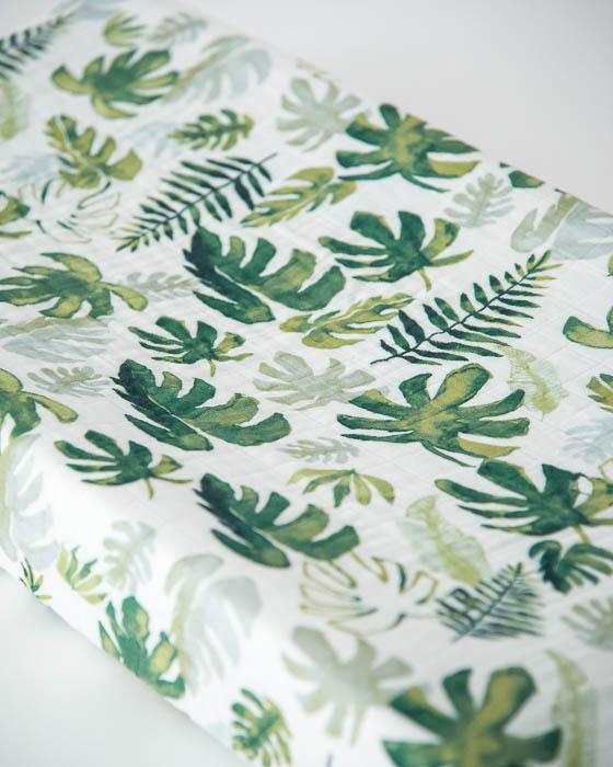 Little unicorn tropical leaf best sale crib sheet