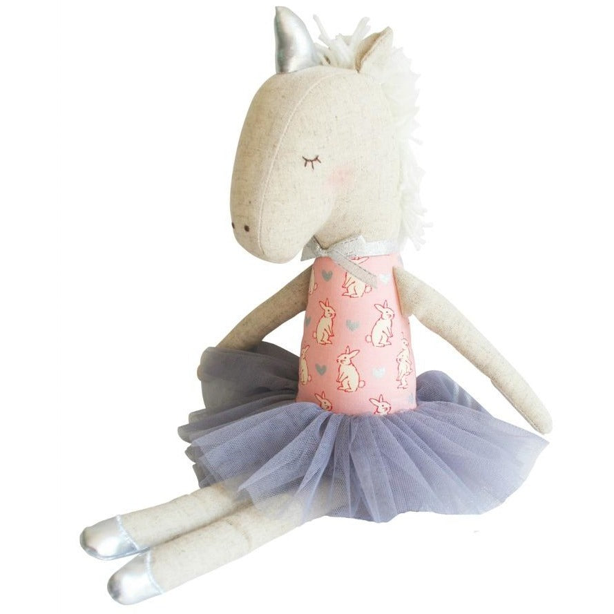 Alimrose - Yvette Unicorn Doll - Pink & Silver