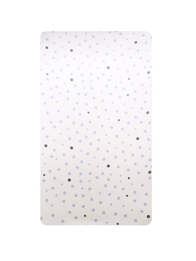 Little Turtle Baby - Fitted Cot Sheet - Pale Blue & Grey Spots