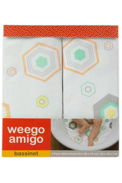Weegoamigo Fitted Cot Sheet (2Pk) - Hexagon