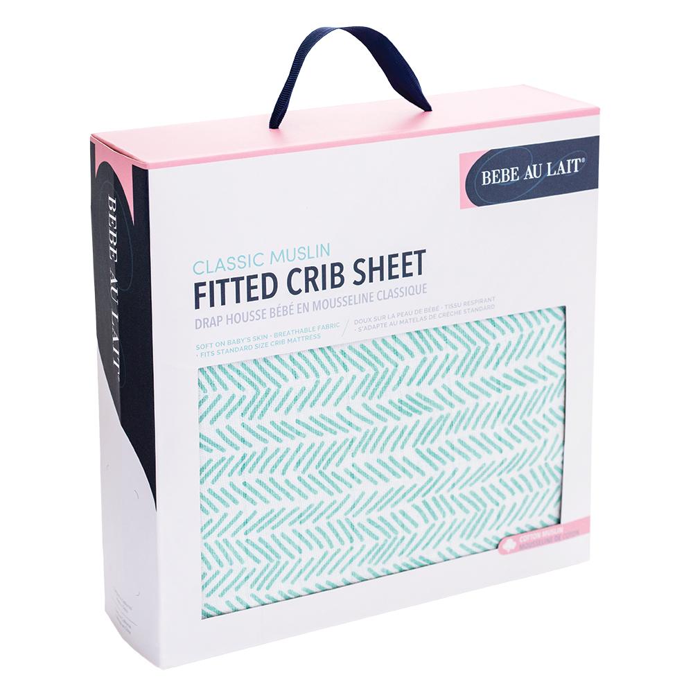 Bebe Au Lait - Muslin Cot Sheet - Zig-Zag