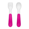 OXO TOT - Plastic Feeding Spoon & Fork Set in Case - Pink