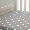 Lil Fraser - Cot Sheet Fitted 1 Piece - (Grey with White Polka Dots) - Bedding - L'il Fraser - Afterpay - Zippay Carry Them Close