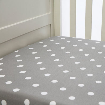 Lil Fraser - Cot Sheet Fitted 1 Piece - (Grey with White Polka Dots) - Bedding - L'il Fraser - Afterpay - Zippay Carry Them Close