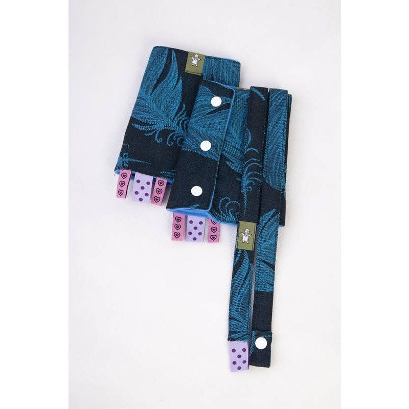 Lenny Lamb - Suck Pads and Reach Strap Set - Feathers Turquoise & Black, , Carrier Accessories, Lenny Lamb, Carry Them Close  - 2