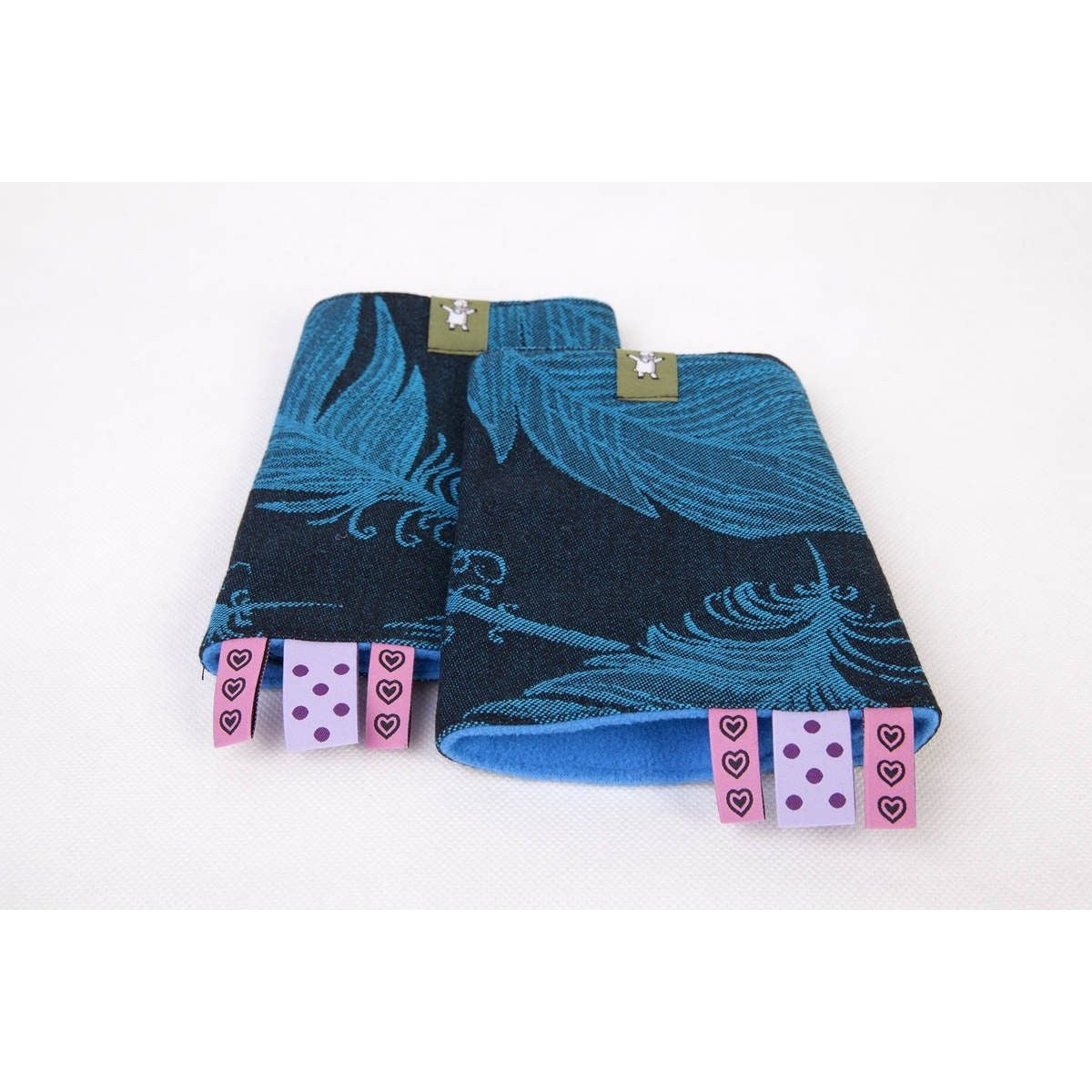 Lenny Lamb - Suck Pads and Reach Strap Set - Feathers Turquoise & Black, , Carrier Accessories, Lenny Lamb, Carry Them Close  - 3