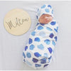 Snuggle Hunny Kids - Jersey Baby Wrap Swaddle & Beanie (Set) - Ocean Skies