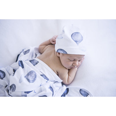 Snuggle Hunny Kids - Jersey Baby Wrap Swaddle & Beanie (Set) - Cloud Chaser