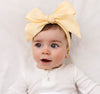 Snuggle Hunny Kids - Linen Bow Pre-Tied Headband Wrap - Lemon