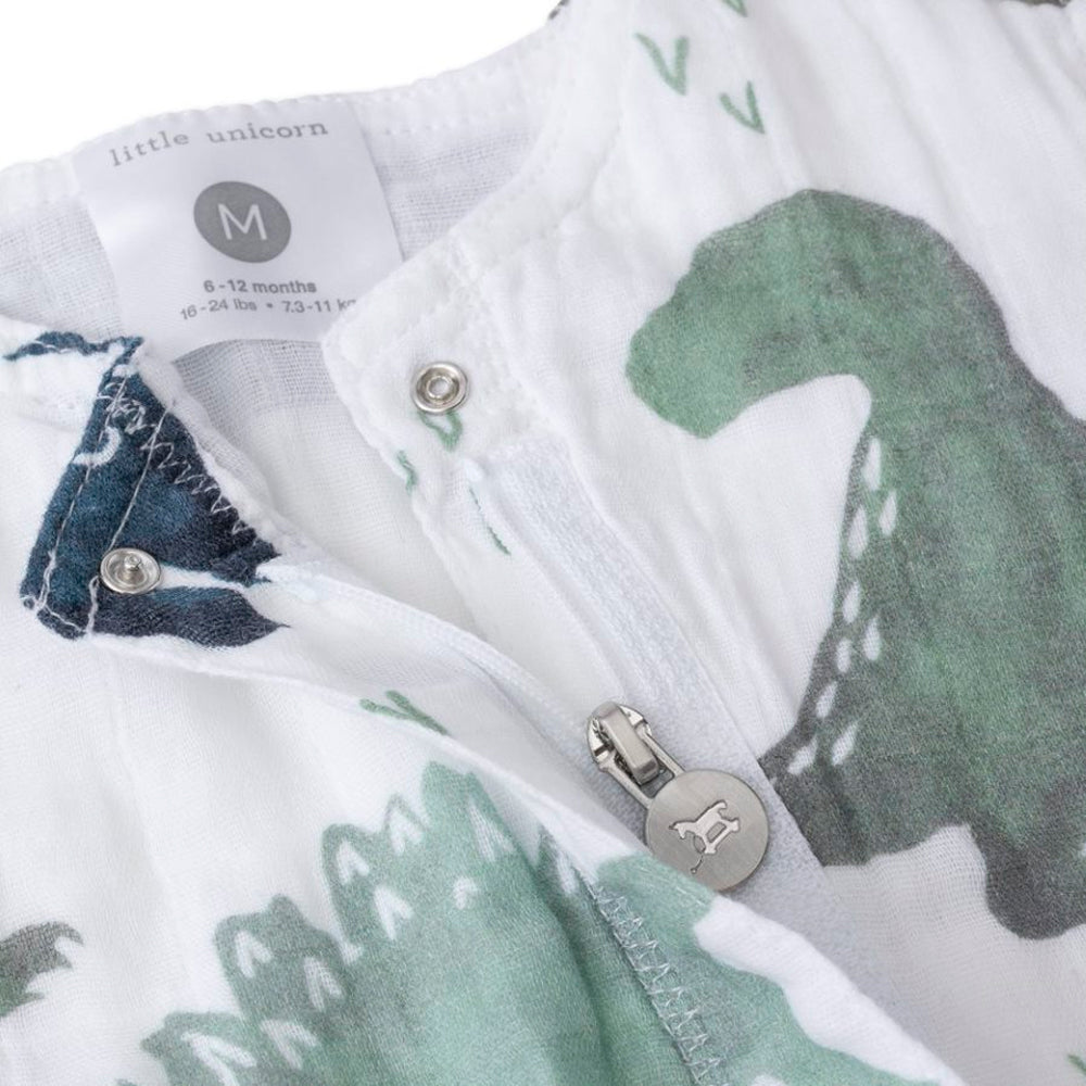 Little Unicorn - Cotton Muslin Sleep Romper - Dino Friends
