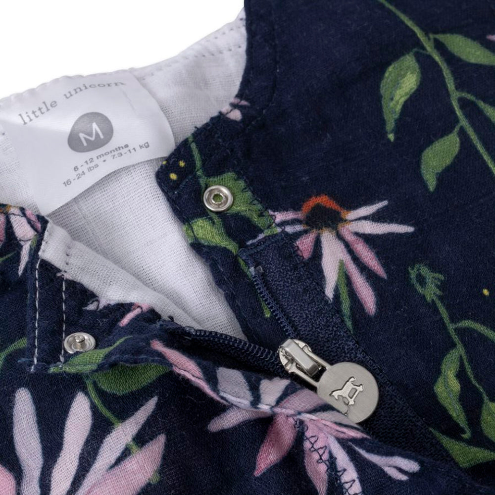 Little Unicorn - Cotton Muslin Sleep Romper - Dark Coneflower