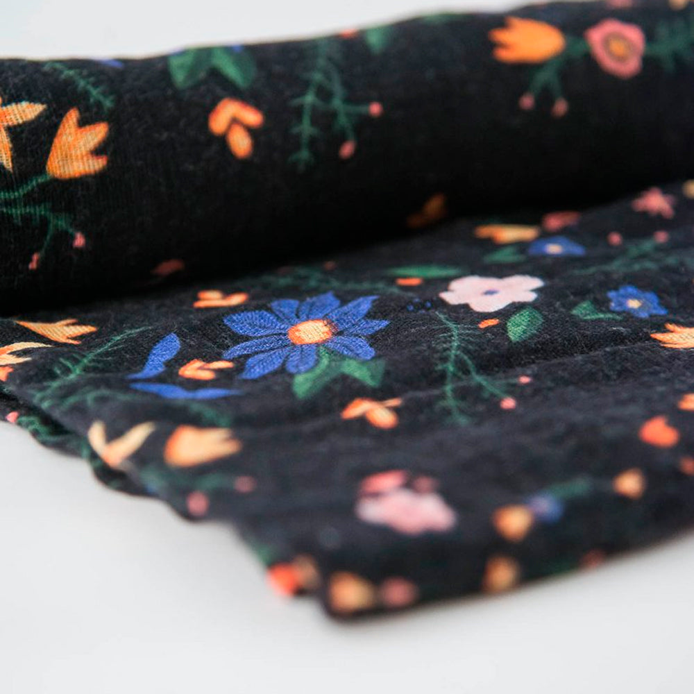 Little Unicorn - Cotton Muslin Baby Swaddle - Floral Stitch