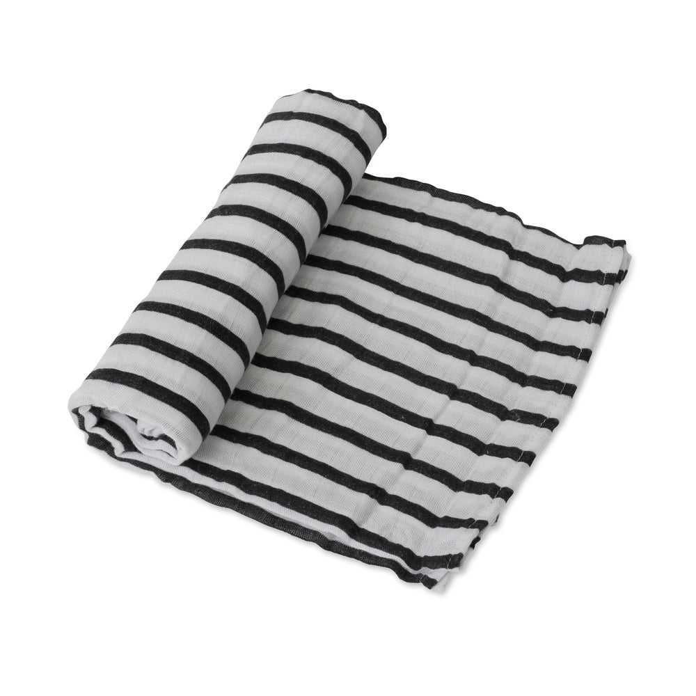 Little Unicorn - Cotton Muslin Baby Swaddle - Breton Stripes