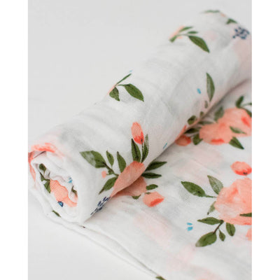 Little Unicorn - Muslin Baby Swaddle - Watercolour Rose