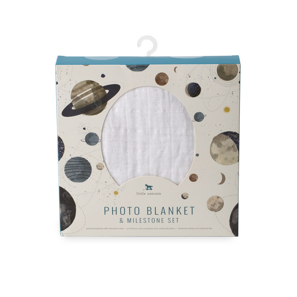 Little Unicorn - Photo Blanket Swaddle & Milestone Set - Planetary