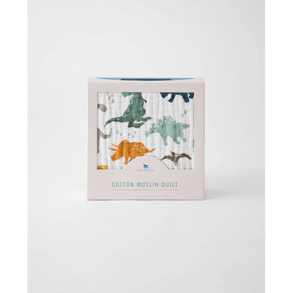 Little Unicorn - Muslin Quilt Blanket - Dino Friends - Carry Them Close