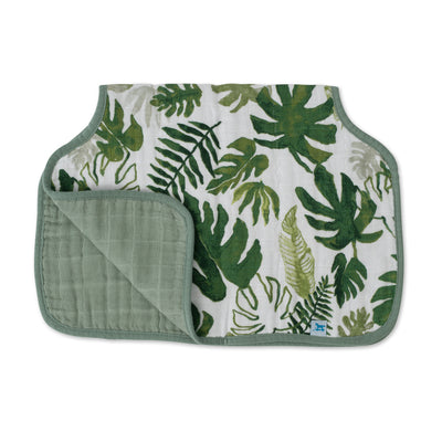 Little Unicorn - Muslin Burp Cloth - Tropical Leaf