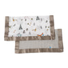 Little Unicorn - Muslin Security Blankets Comforter - Forest Friends + Stripe (set of 2)